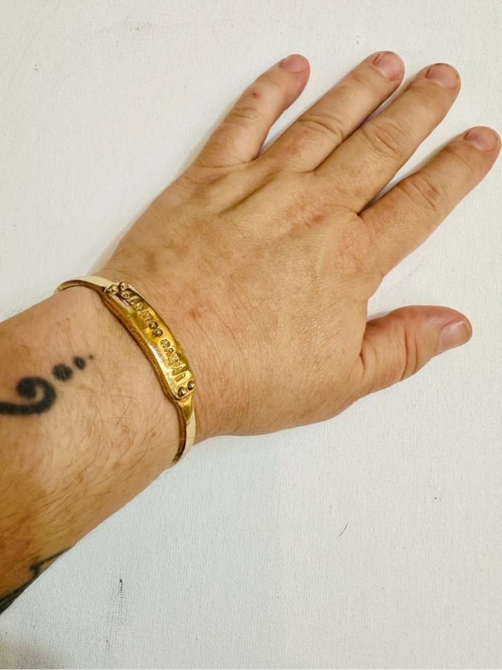 NIP Gold Tone I Have Courage Cuff Bracelet
